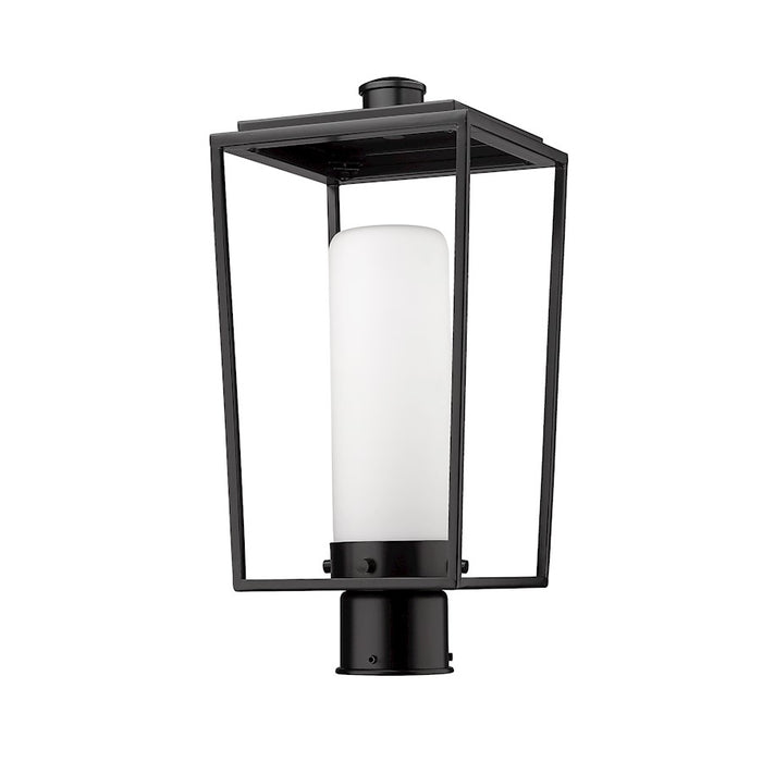 Z-Lite Sheridan 1 Light 17" Outdoor Post Mount/Round, Black/White