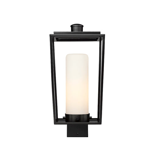 Z-Lite Sheridan 1 Light 17" Outdoor Post Mount/Square, Black/White