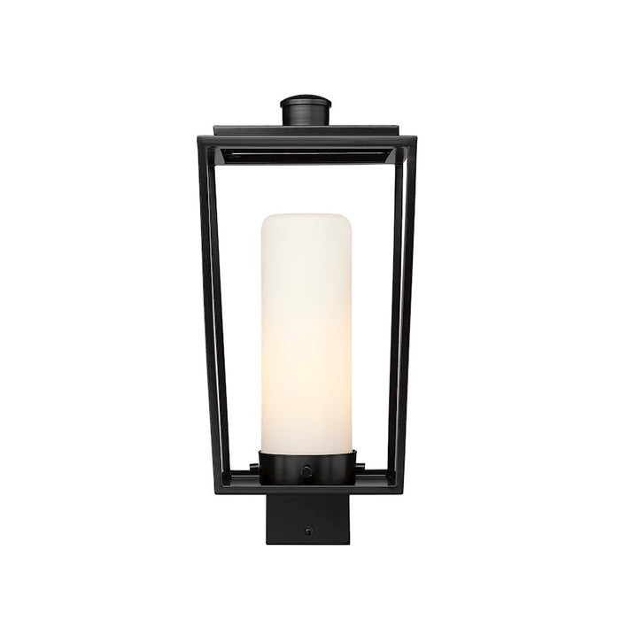 Z-Lite Sheridan 1 Light 17" Outdoor Post Mount/Square, Black/White