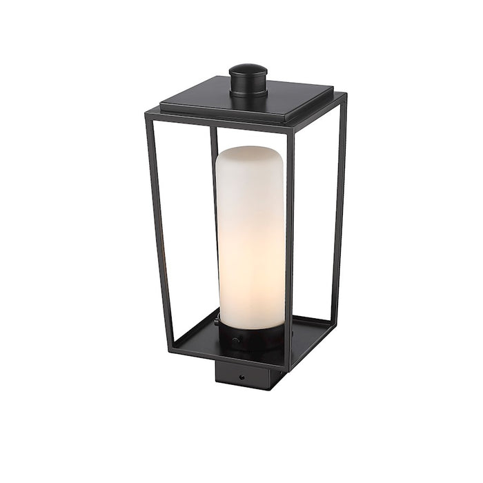 Z-Lite Sheridan 1 Light 17" Outdoor Post Mount/Square, Black/White