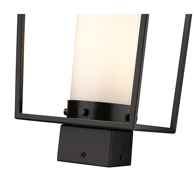 Z-Lite Sheridan 1 Light 17" Outdoor Post Mount/Square, Black/White