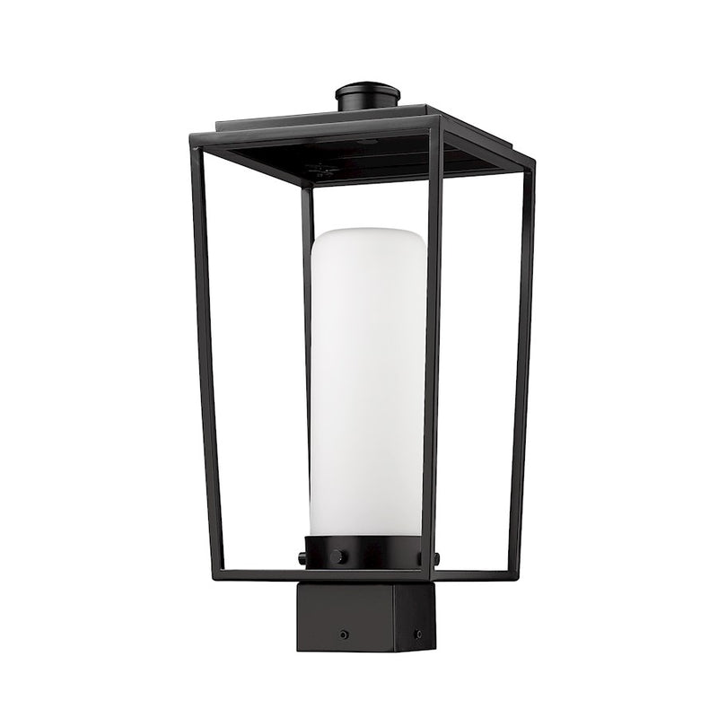 Z-Lite Sheridan 1 Light 17" Outdoor Post Mount/Square, Black/White