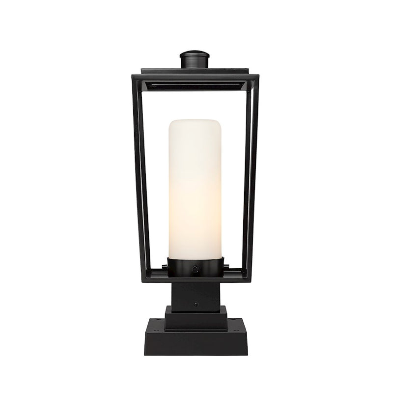 Z-Lite Sheridan 1 Light Outdoor Pier Mount/Square, Black/White