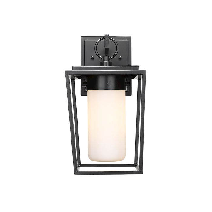 Z-Lite Sheridan 1 Light 13" Outdoor Wall Sconce, Black/White Opal