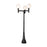 Z-Lite Laurent 3 Light 39" Outdoor Post Mount, Black/Opal - 597BP3-564P-BK