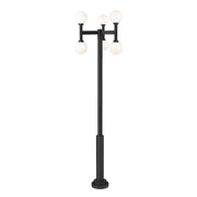 Z-Lite Laurent 6 Light 30" Outdoor Post Mount, Black/Opal - 597MP6-5010P-BK