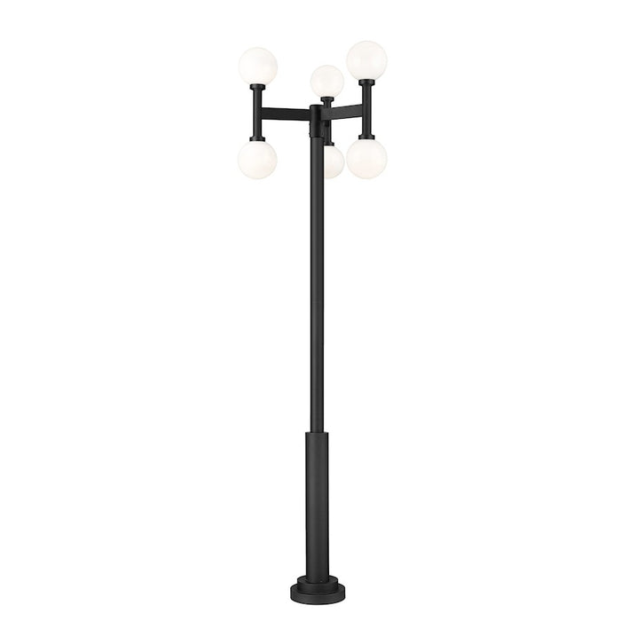 Z-Lite Laurent 6 Light 30" Outdoor Post Mount, Black/Opal