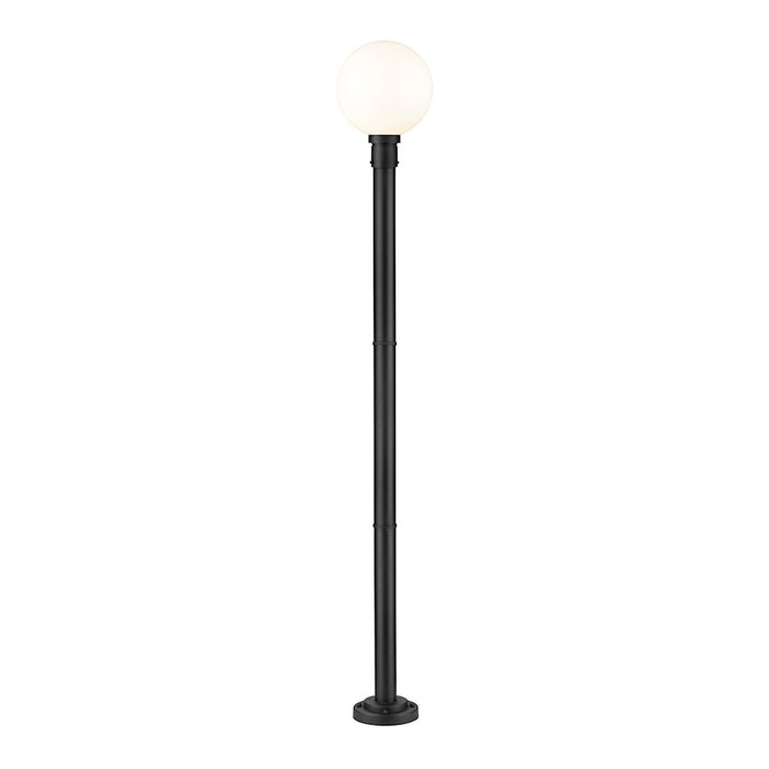 Z-Lite Laurent 1 Light 12" Outdoor Post Mount, Black/Opal