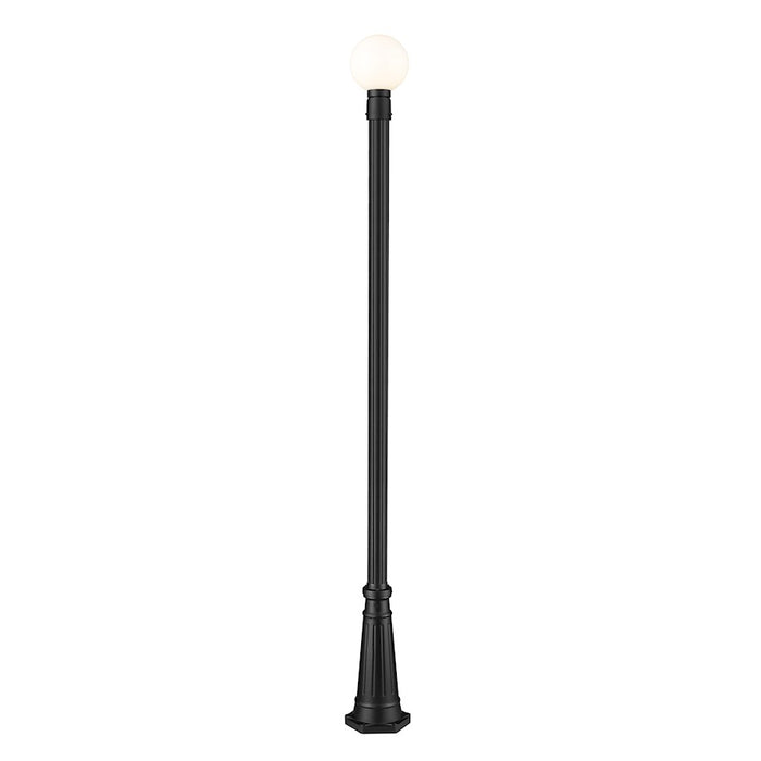 Z-Lite Laurent 1 Light 10" Outdoor Post Mount, Black/Opal