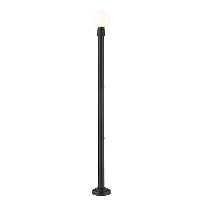 Z-Lite Laurent 1 Light 9" Outdoor Post Mount, Black/Opal