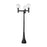 Z-Lite Laurent 3Lt 39" Outdoor Post Mount, Black/Clear Seedy - 599BP3-564P-BK