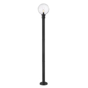Z-Lite Laurent 1Lt 12" Outdoor Post Mount, Black/Clear Seedy - 599PHB-567P-BK