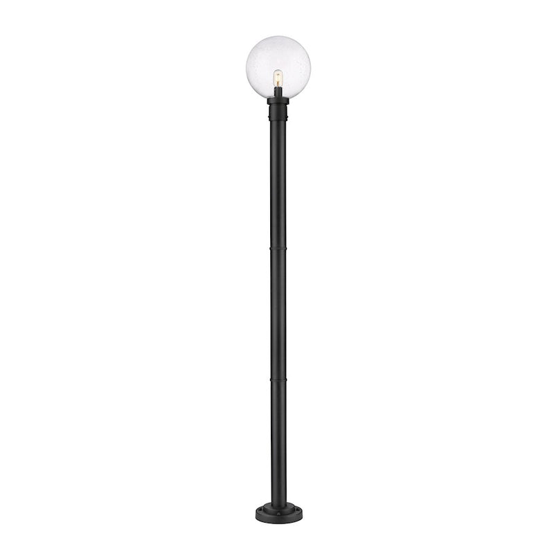 Z-Lite Laurent 1Lt 12" Outdoor Post Mount, Black/Clear Seedy