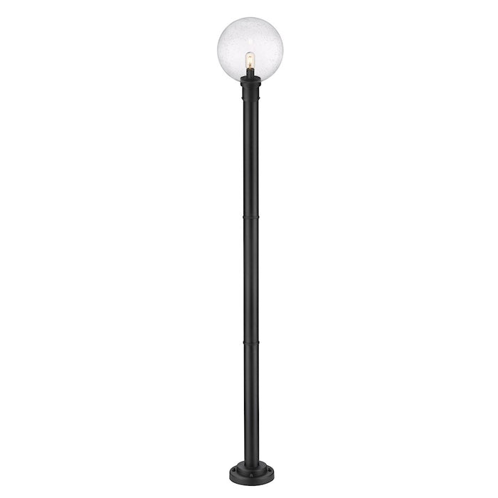 Z-Lite Laurent 1Lt 12" Outdoor Post Mount, Black/Clear Seedy