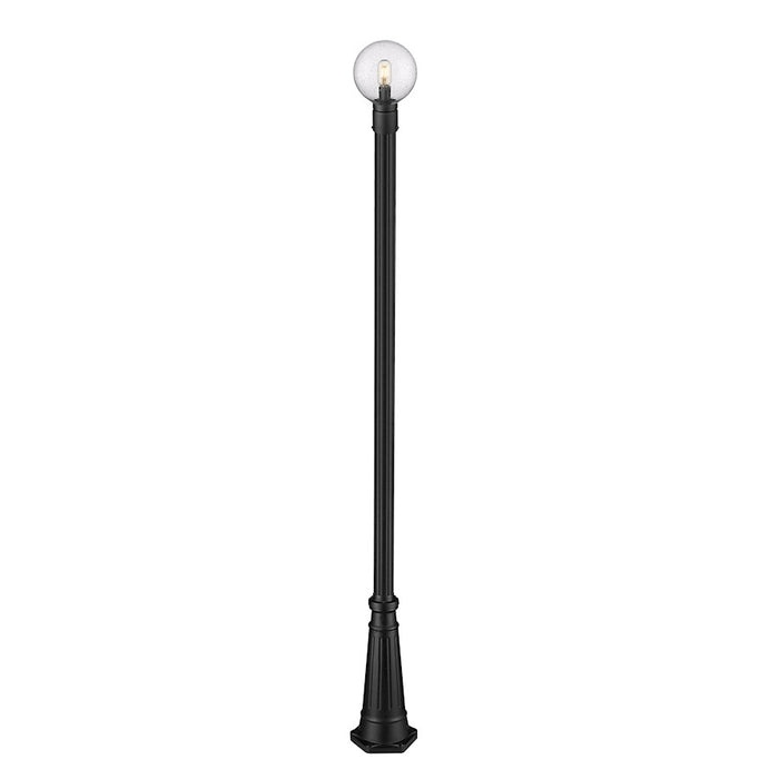 Z-Lite Laurent 1Lt 10" Outdoor Post Mount, Black/Clear Seedy