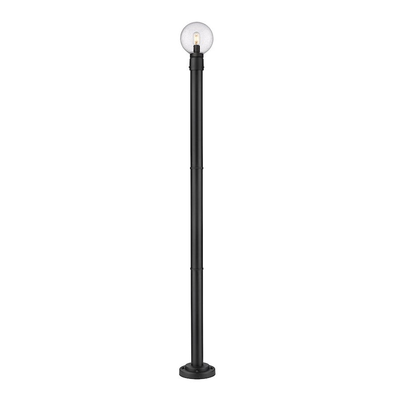 Z-Lite Laurent 1 Light 9" Outdoor Post Mount, Black/Clear Seedy