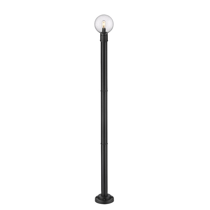 Z-Lite Laurent 1 Light 9" Outdoor Post Mount, Black/Clear Seedy