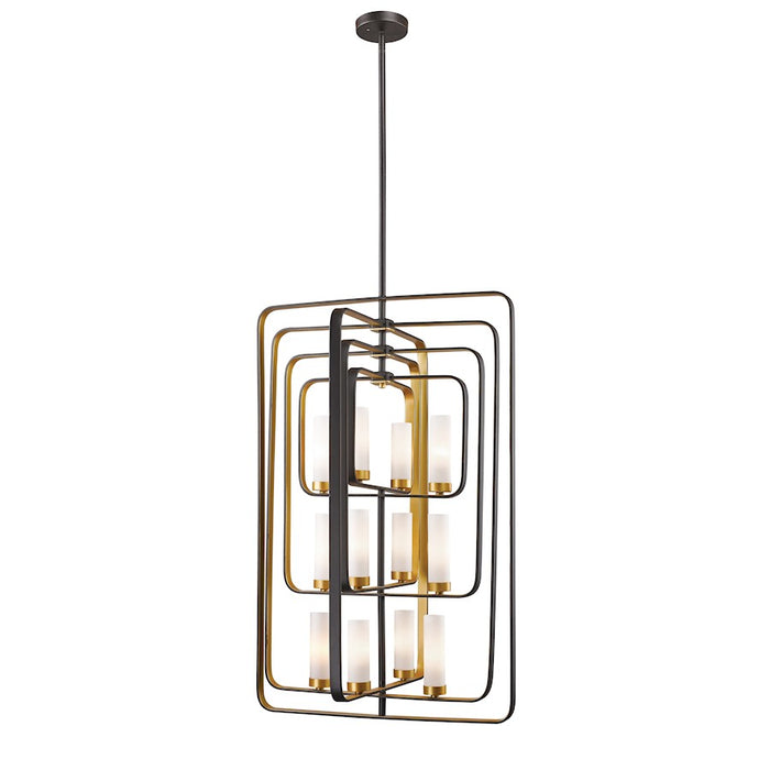 Z-Lite Aideen 12 Light Pendant, Bronze Gold, Matte Opal - 6000-12-BZGD