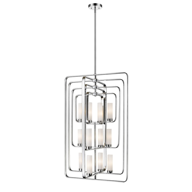 Z-Lite Aideen 12 Light Pendant, Chrome, Matte Opal - 6000-12-CH