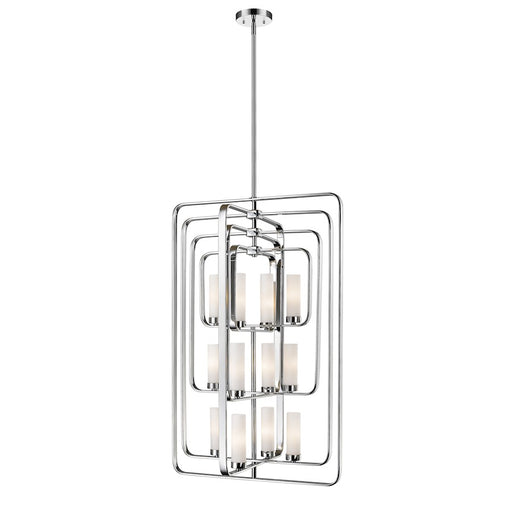 Z-Lite Aideen 12 Light Pendant, Chrome, Matte Opal - 6000-12-CH