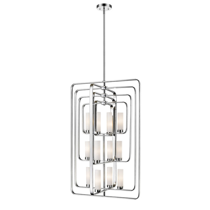 Z-Lite Aideen 12 Light Pendant, Chrome, Matte Opal - 6000-12-CH