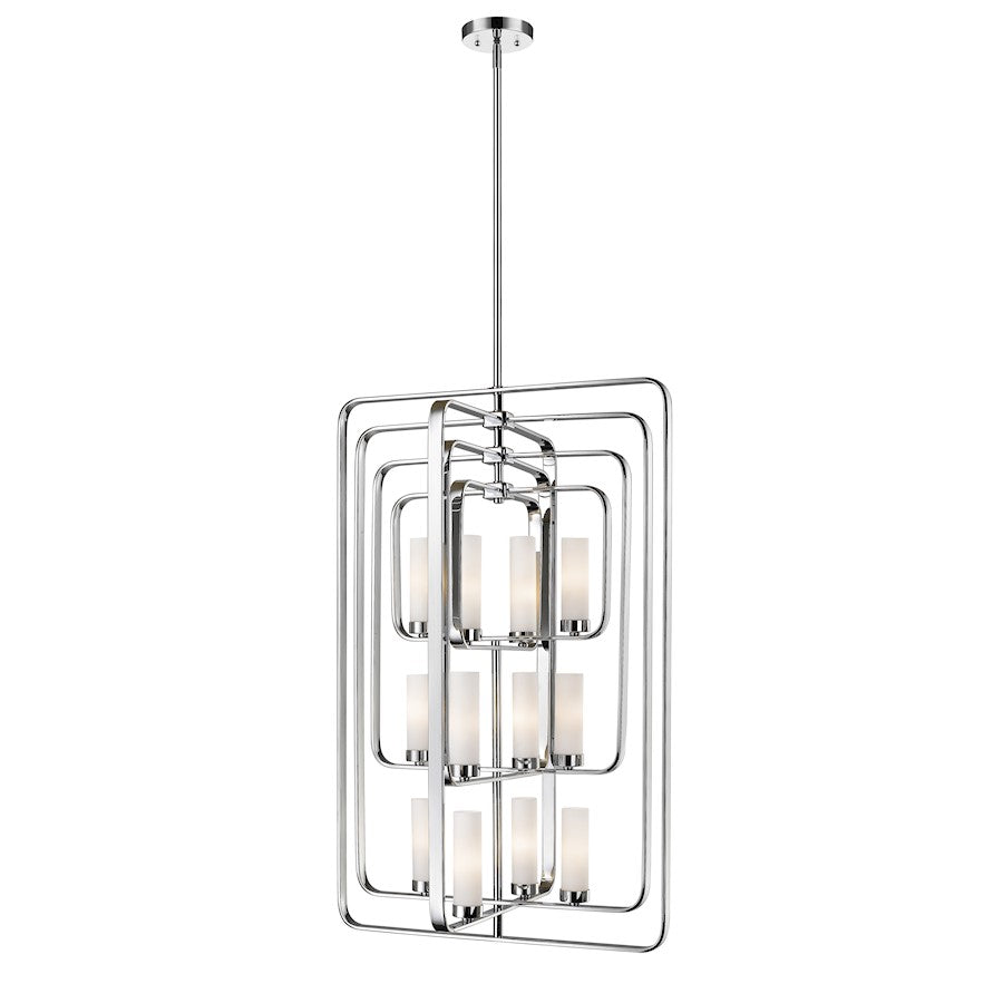 Z-Lite Aideen 12 Light Pendant, Chrome, Matte Opal - 6000-12-CH