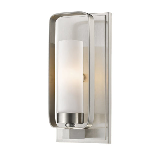 Z-Lite Aideen 1 Light Wall Sconce, 4x4.5x10.25", Brushed Nickel, Opal - 6000-1S-BN