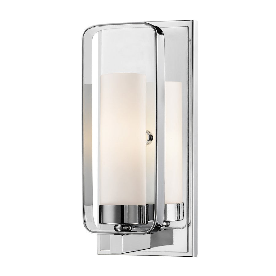 Z-Lite Aideen 1 Light Wall Sconce, Chrome, Matte Opal - 6000-1S-CH