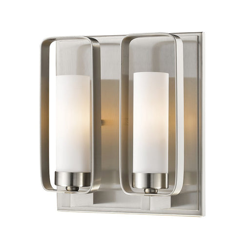 Z-Lite Aideen 1 Light Wall Sconce, 4x9x10.25", Brushed Nickel, Opal - 6000-2S-BN