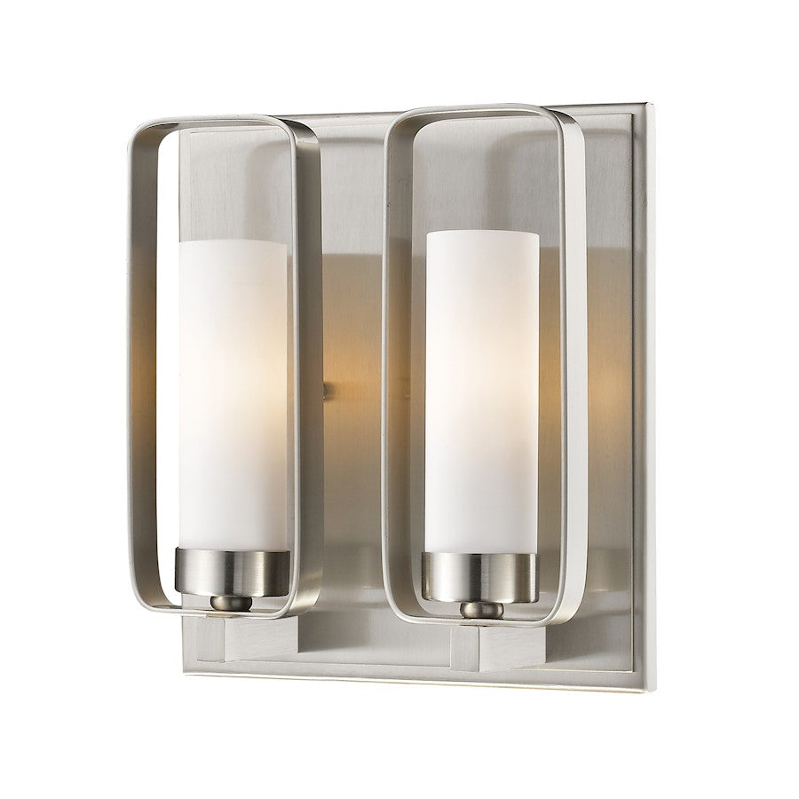 Z-Lite Aideen 1 Light Wall Sconce, 4x9x10.25", Brushed Nickel, Opal - 6000-2S-BN