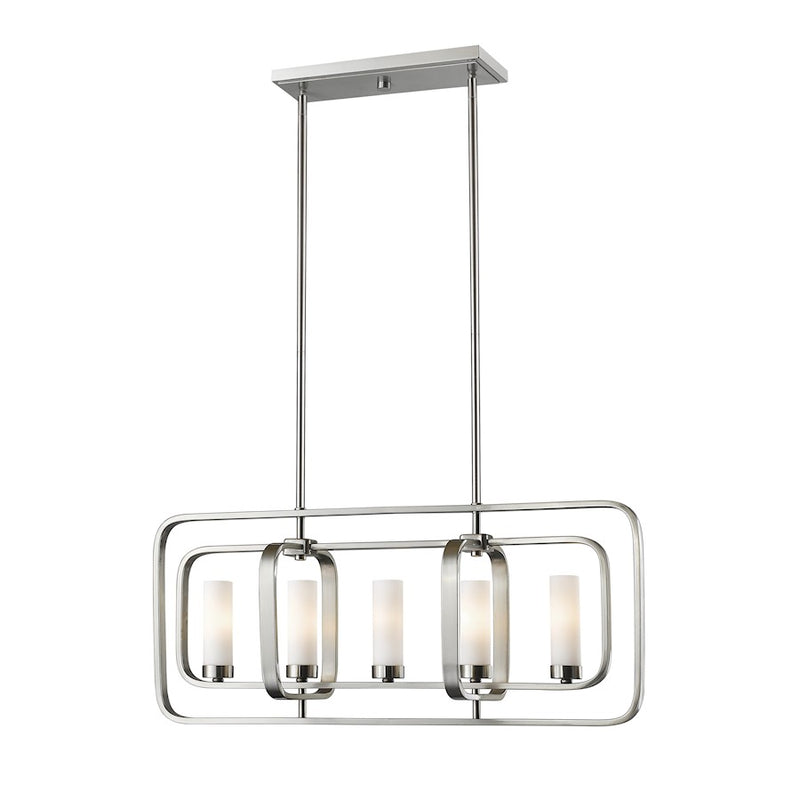 Z-Lite Aideen 5 Light Island/Billiard, Brushed Nickel, Matte Opal - 6000-5L-BN
