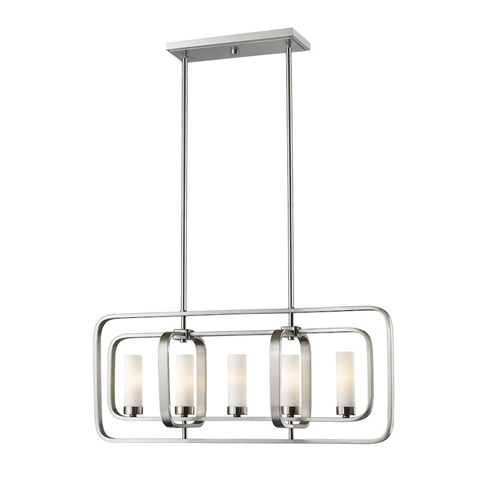 Z-Lite Aideen 5 Light Island/Billiard, Brushed Nickel, Matte Opal - 6000-5L-BN