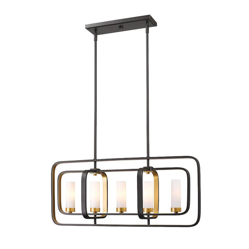Z-Lite Aideen 5 Light Island/Billiard, Bronze Gold, Matte Opal - 6000-5L-BZGD