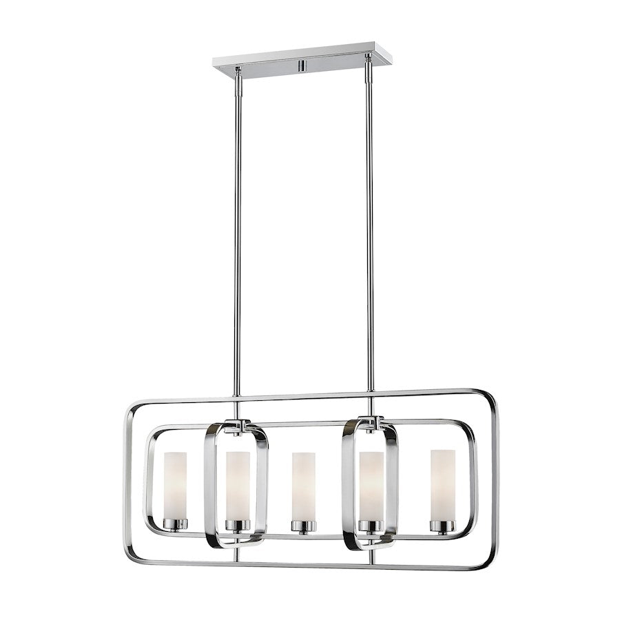 Z-Lite Aideen 5 Light Island/Billiard, Chrome, Matte Opal - 6000-5L-CH