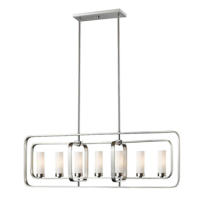Z-Lite Aideen 7 Light Island/Billiard, Brushed Nickel, Matte Opal - 6000-7L-BN
