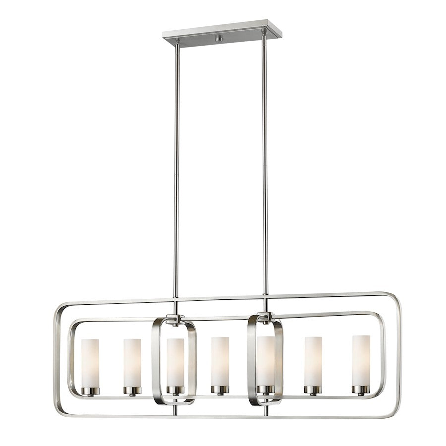 Z-Lite Aideen 7 Light Island/Billiard, Brushed Nickel, Matte Opal - 6000-7L-BN