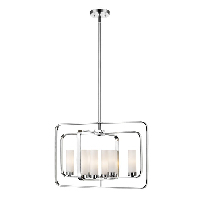 Z-Lite Aideen 8 Light Pendant, 21x24.24x16", Chrome, Matte Opal - 6000-8A-CH