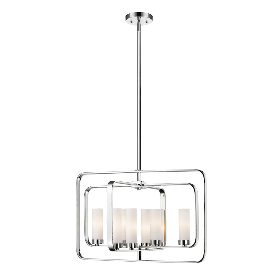 Z-Lite Aideen 8 Light Pendant, 21x24.24x16", Chrome, Matte Opal - 6000-8A-CH