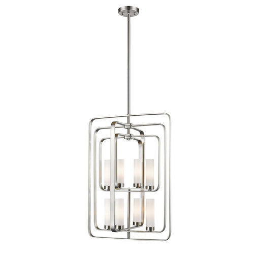 Z-Lite Aideen 8 Light Pendant, 17x19.75x29", Brushed Nickel, Opal - 6000-8B-BN