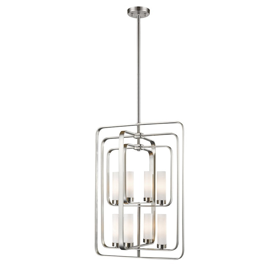 Z-Lite Aideen 8 Light Pendant, 17x19.75x29", Brushed Nickel, Opal - 6000-8B-BN