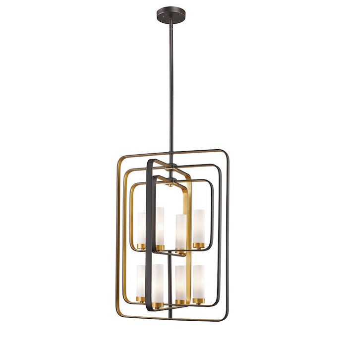 Z-Lite Aideen 8 Light Pendant, 17x19.75x29", Bronze Gold, Matte Opal - 6000-8B-BZGD