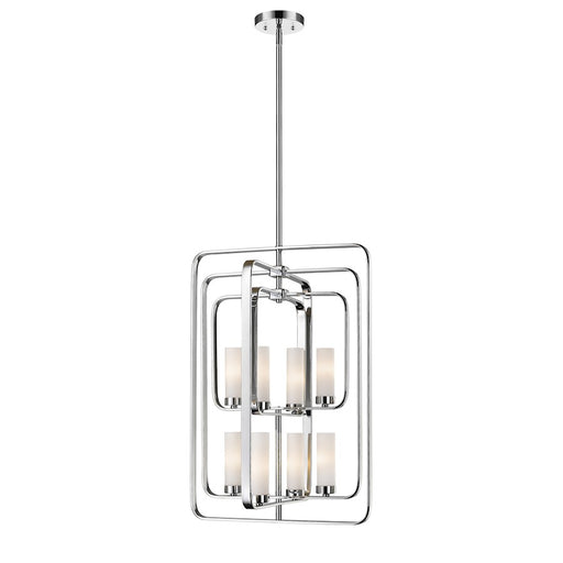 Z-Lite Aideen 8 Light Pendant, 17x19.75x29", Chrome, Matte Opal - 6000-8B-CH