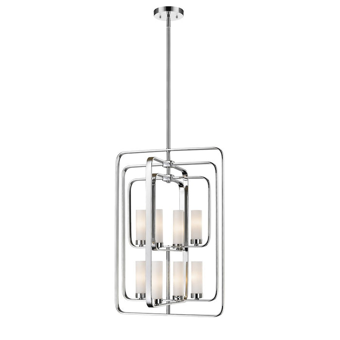 Z-Lite Aideen 8 Light Pendant, 17x19.75x29", Chrome, Matte Opal - 6000-8B-CH
