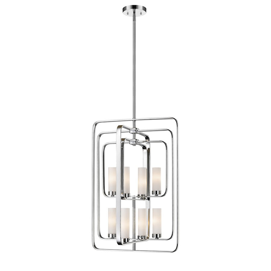 Z-Lite Aideen 8 Light Pendant, 17x19.75x29", Chrome, Matte Opal - 6000-8B-CH