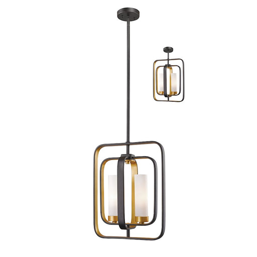 Z-Lite Aideen 2 Light Mini Pendant, Bronze Gold, Matte Opal - 6000MP-BZGD