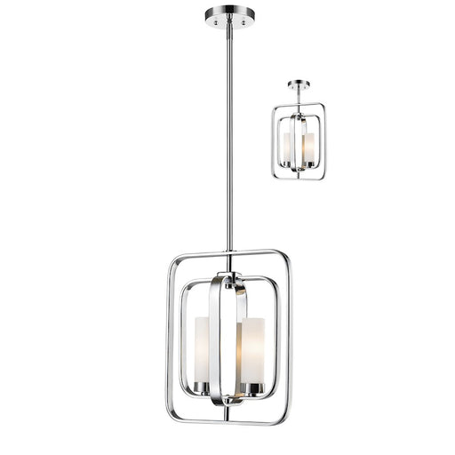 Z-Lite Aideen 2 Light Mini Pendant, Chrome, Matte Opal - 6000MP-CH