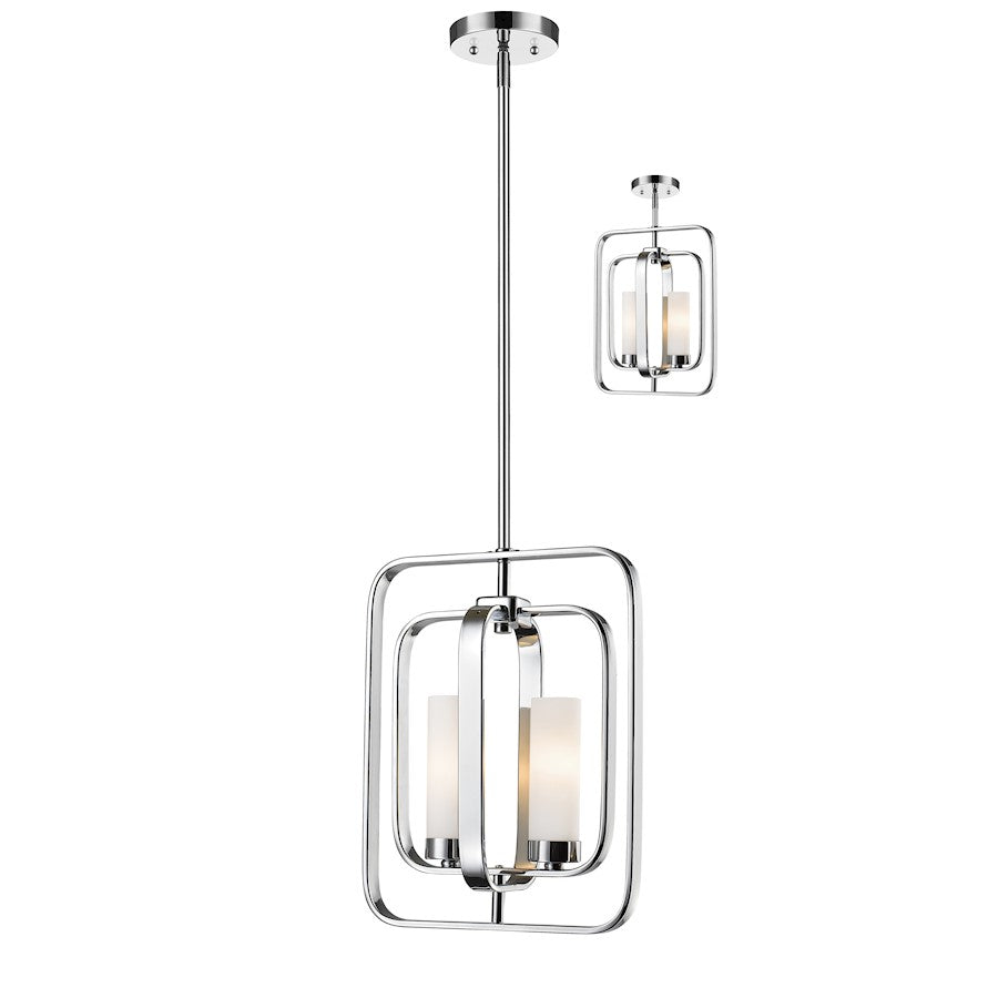 Z-Lite Aideen 2 Light Mini Pendant, Chrome, Matte Opal - 6000MP-CH