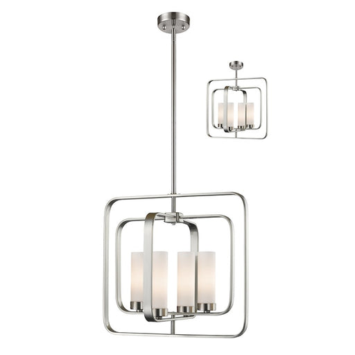 Z-Lite Aideen 4 Light Pendant, Brushed Nickel, Matte Opal - 6000SFC-BN