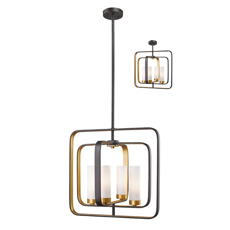 Z-Lite Aideen 4 Light Pendant, Bronze Gold, Matte Opal - 6000SFC-BZGD