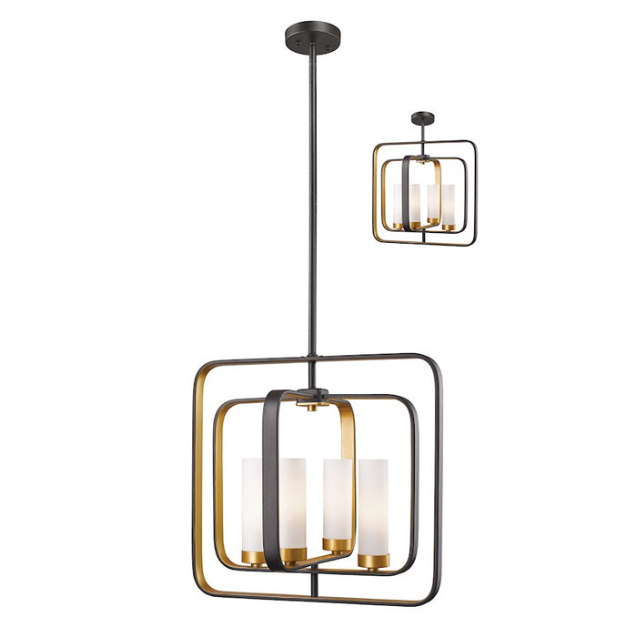 Z-Lite Aideen 4 Light Pendant, Bronze Gold, Matte Opal - 6000SFC-BZGD